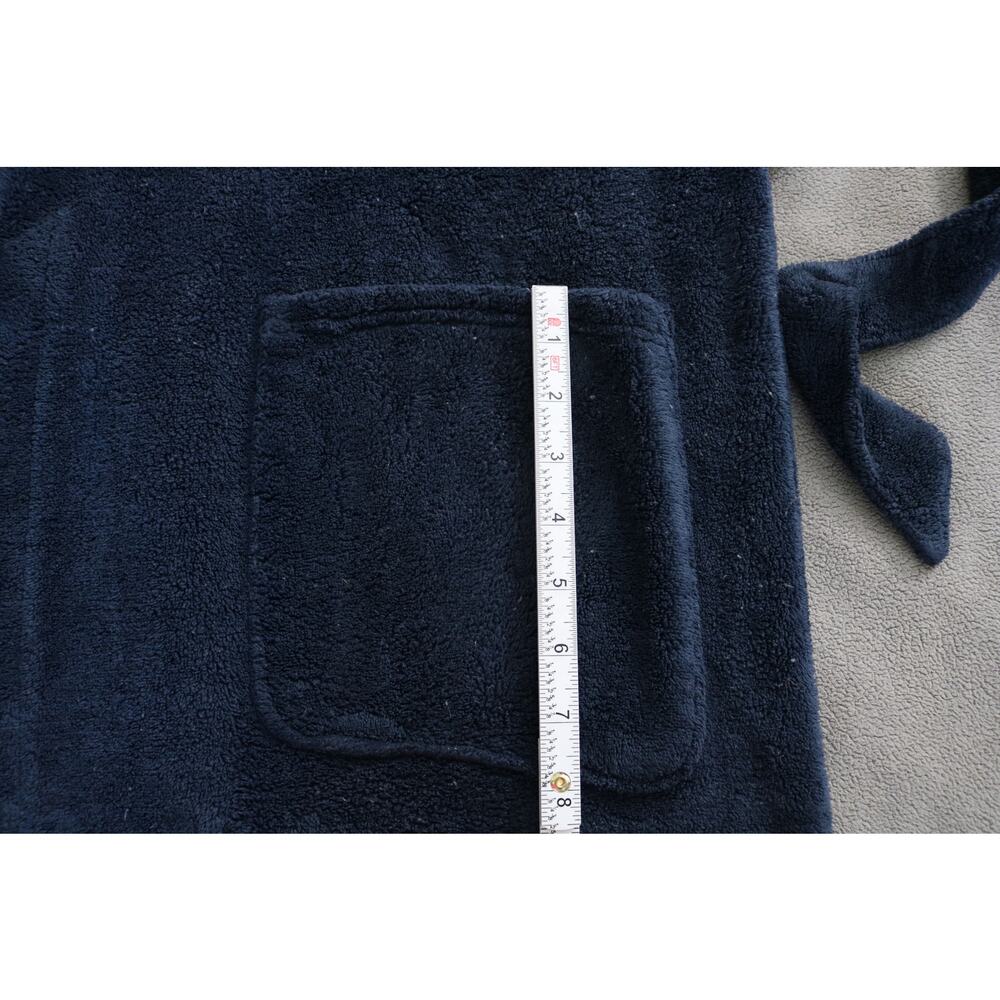 NAUTICA Sleep Robe Mens Navy Blue Soft Fuzzy Belted Pockets Sleepwear Lounge - Picture 11 of 14